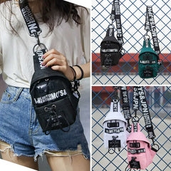 Women Girls Letter Waist Packs Fanny Pack Wallet Waist Pouch Travel Belt Bags