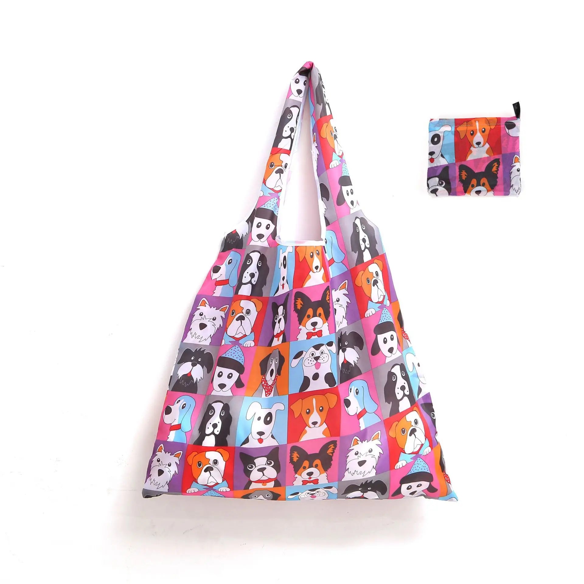 Foldable Shopping Bags Organizer Eco Friendly Large Recyclable Grocery Tote Pouc