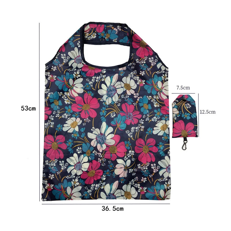Foldable Shopping Bags Organizer Eco Friendly Large Recyclable Grocery Tote Pouc