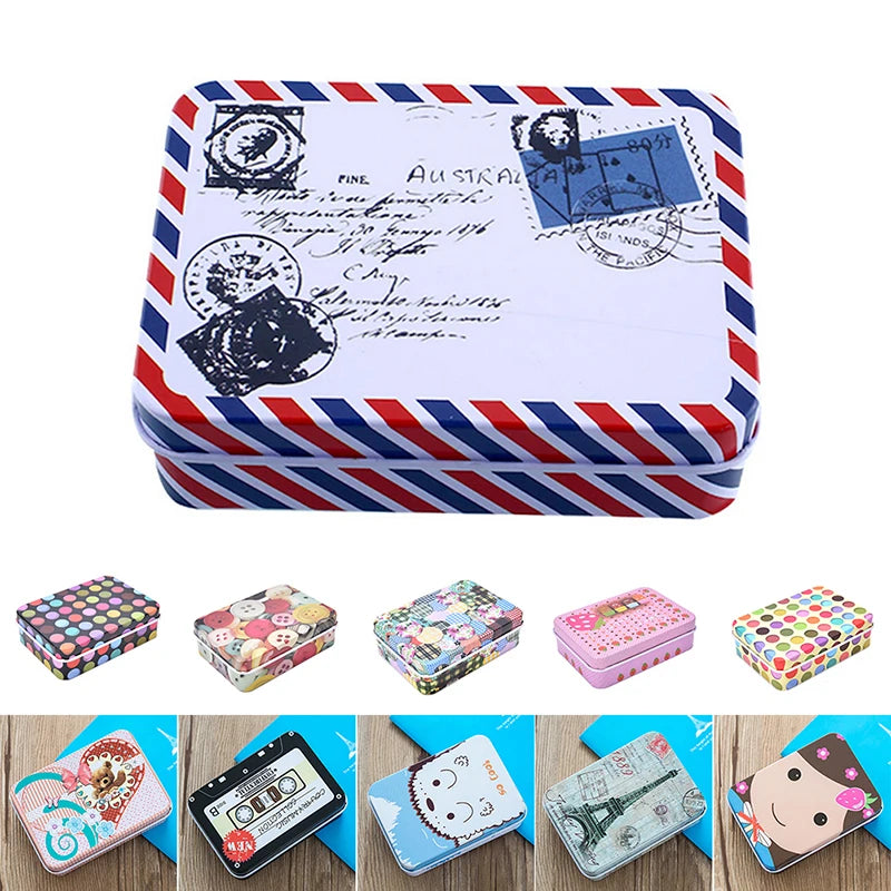 Mini Tin Metal Container Storage Box Case Pattern