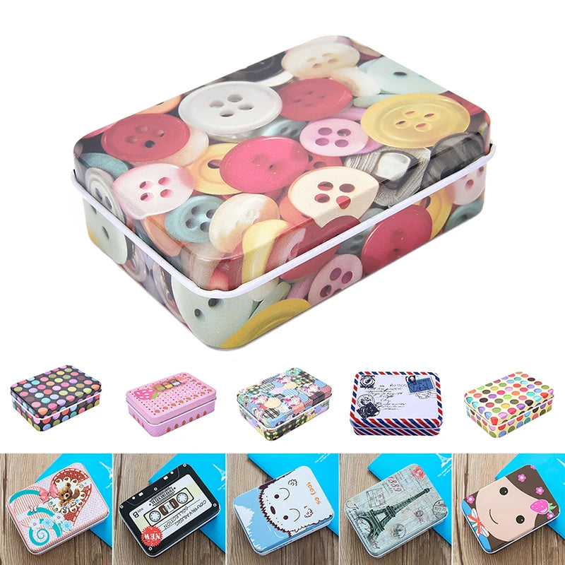 Mini Tin Metal Container Storage Box Case Pattern