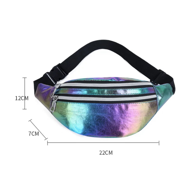 Holographic Fanny Pack Laser PU Beach Travel Waist Bag