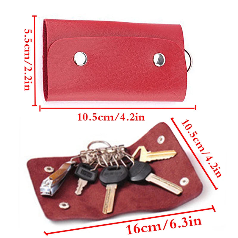 1PC Portable PU Keys Holder Organizer Key Wallet Case Bag Car Keychain Unisex