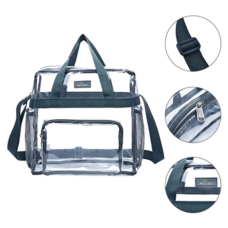 Portable Transparent Shoulder Crossbody Bag Tote Satchel Handbag
