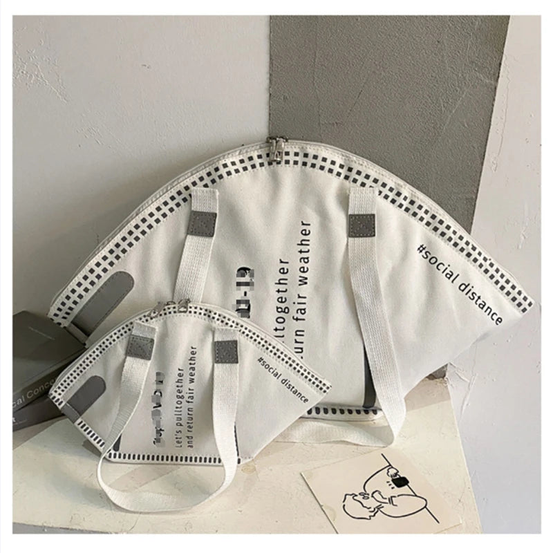 Letter Casual Canvas Tote Bags Ladies Hand Bags Sac A Main Femme Totes