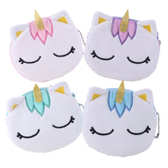 Plush Unicorn Women Coin Purse Mini Zipper Wallet
