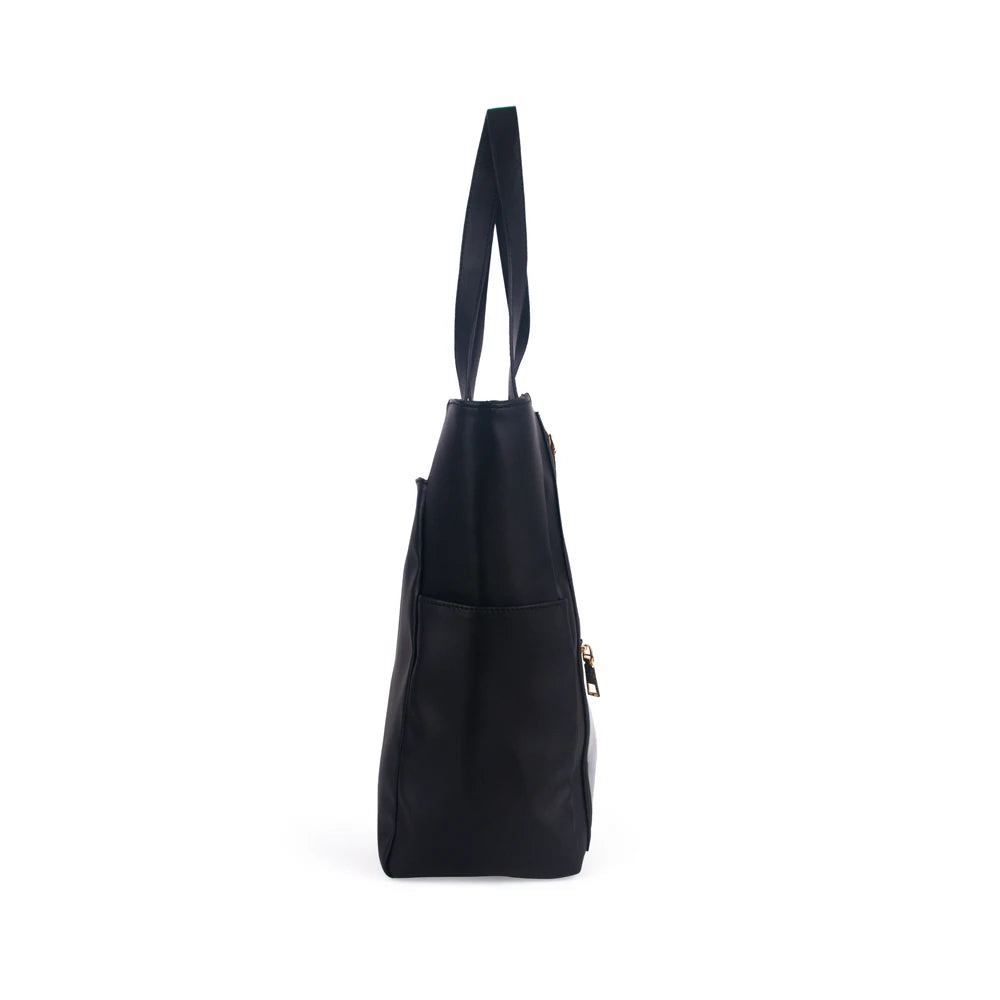 Waterproof Faux Leather Essential Oils Handbag with Nail Enamel Bottle Pockets