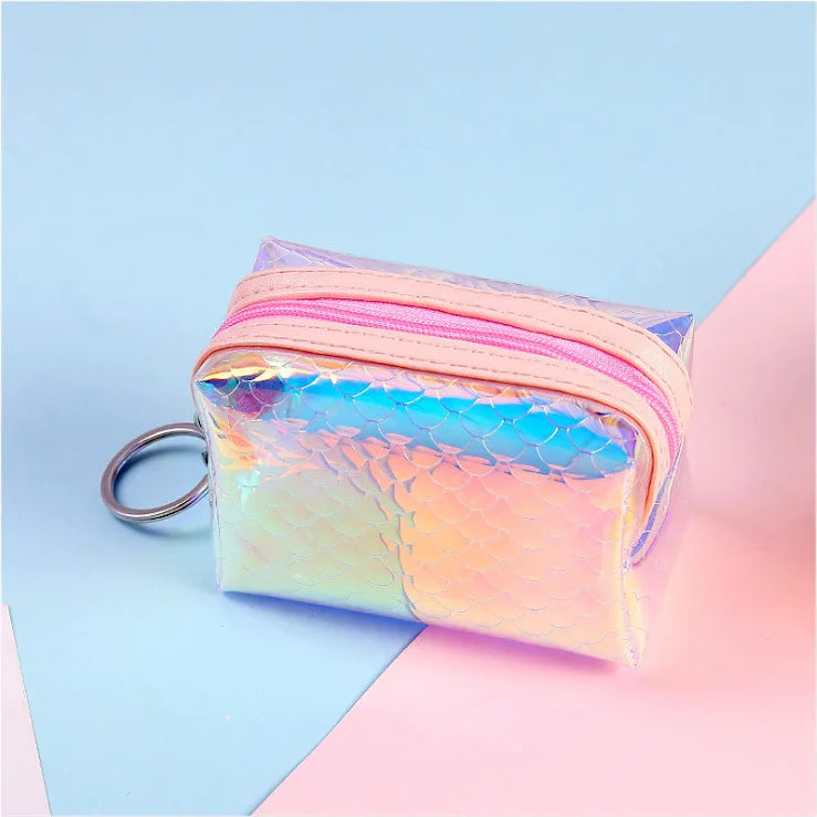 Colorful Fish Scale Coin Purse Mini Key Bag Girls Zipper Bags