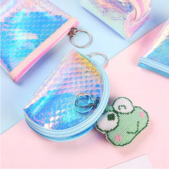 Colorful Fish Scale Coin Purse Mini Key Bag Girls Zipper Bags