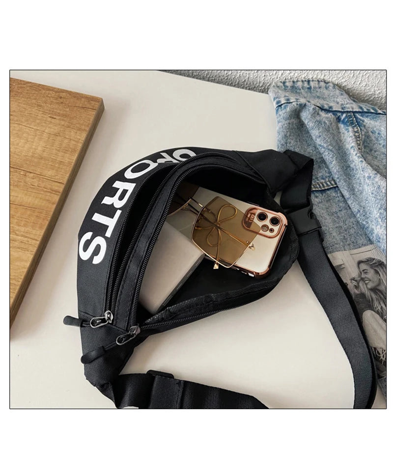 Women Belt Bag Banana Fanny Pack Oxford Waist Bags