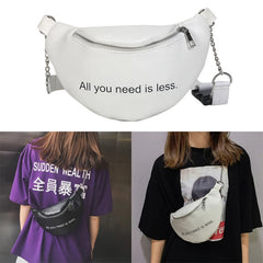 Women Chest Bag Chain Leather Messenger Bag Shoulder Bag Large Capacity
