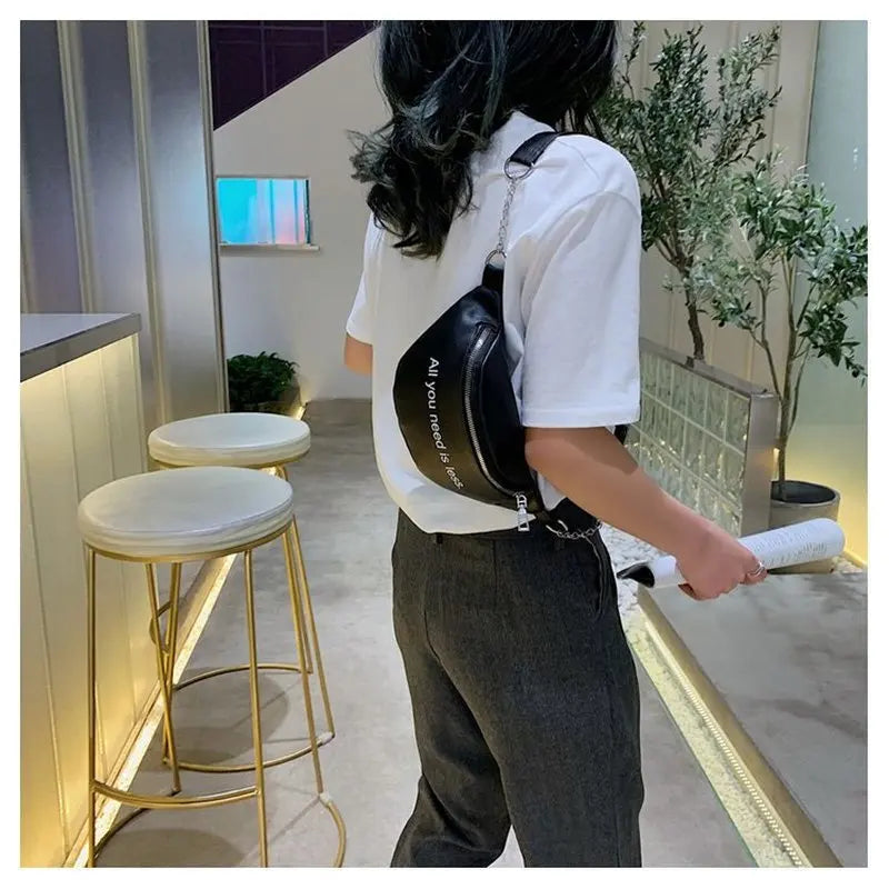Women Fanny Pack PU Waist Crossbag Travel Sports Hip Bum Bag Purse
