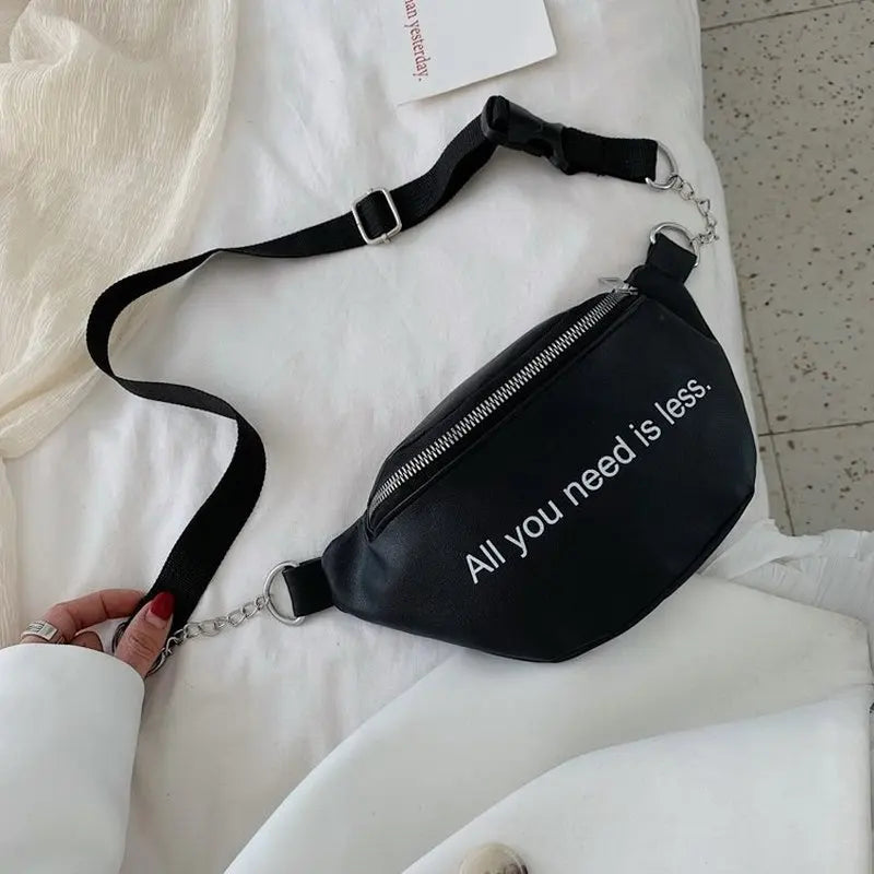 Women Fanny Pack PU Waist Crossbag Travel Sports Hip Bum Bag Purse