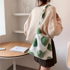 Fluffy Shoulder Bag Top-Handle Bag Female Autumn Winter Handbag Plush Tote