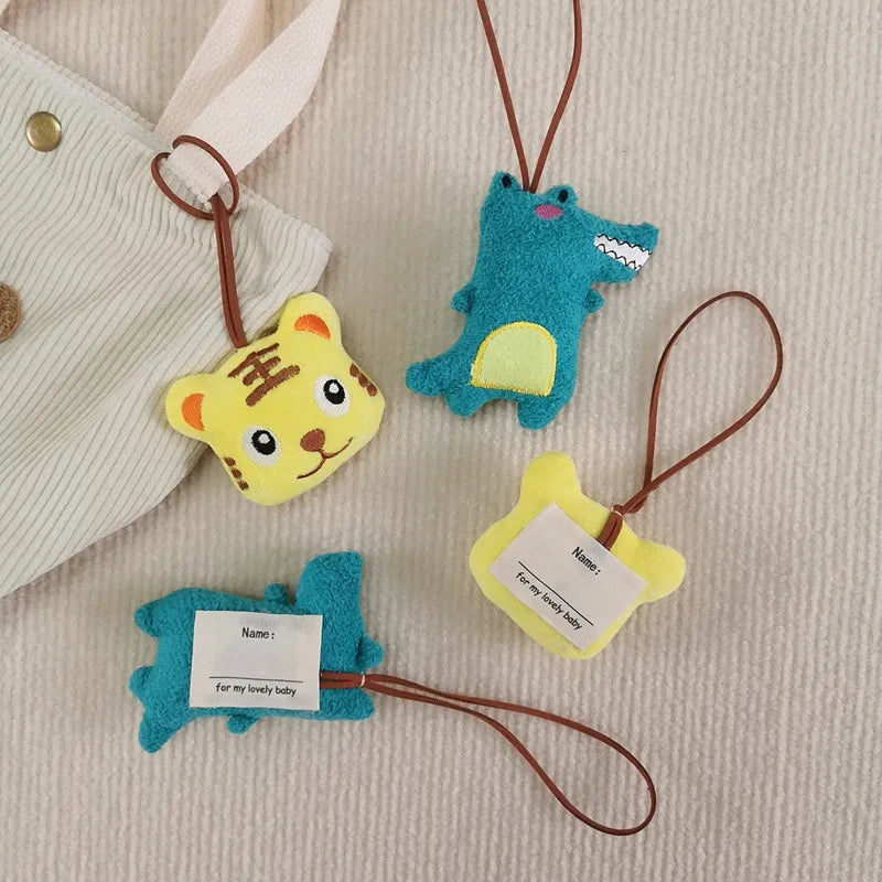 Plush Bear Key Chain Anti-Lost Name Tag for Girls Bags