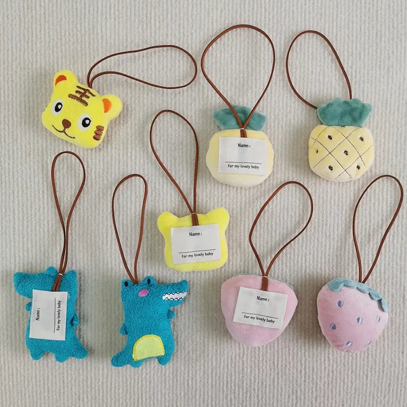 Plush Bear Key Chain Anti-Lost Name Tag for Girls Bags