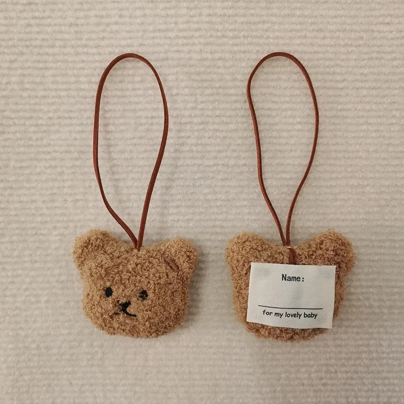 Plush Bear Key Chain Anti-Lost Name Tag for Girls Bags