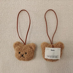 Plush Bear Key Chain Anti-Lost Name Tag for Girls Bags