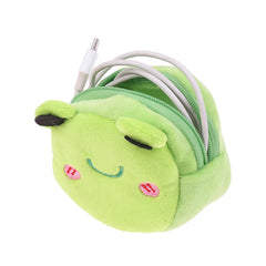 Cartoon Zipper Plush 3D Coin Purse Women Coin Pouch Earphone Wallet Key Holder