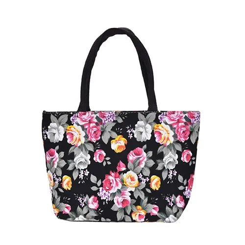 Fashional Floral Printing Women Flap Handbag High Canvas Small Casual Tote Bag