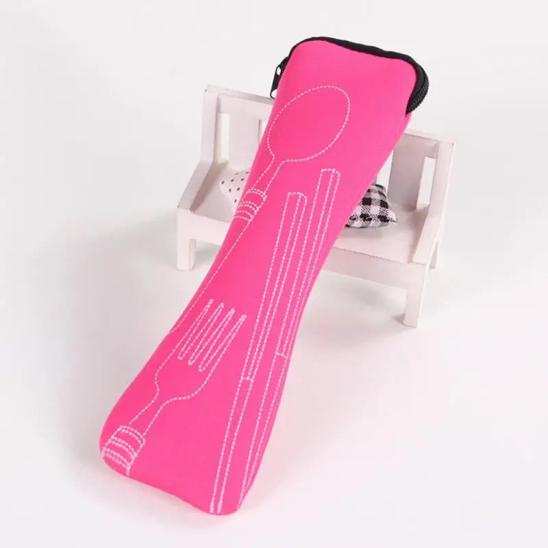 Portable Tableware Bag Reusable Cutlery Kit Case Pouch Dinnerware Picnic Fork