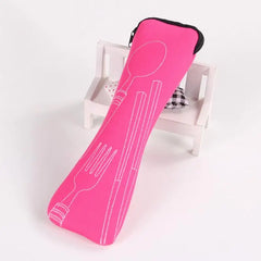 Portable Tableware Bag Reusable Cutlery Kit Case Pouch Dinnerware Picnic Fork