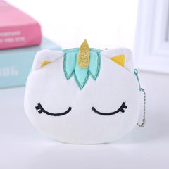 Plush Unicorn Coin Purse Zipper Card Bag Key Pouch Girls