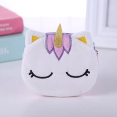 Plush Unicorn Coin Purse Zipper Card Bag Key Pouch Girls