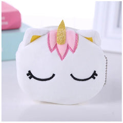 Plush Unicorn Coin Purse Zipper Card Bag Key Pouch Girls