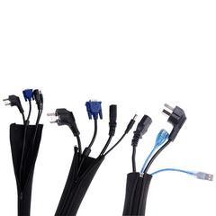 Neoprene Cable Management Sleeve Zipper Wrap Wire Hider Cover Organizer
