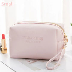 Large Women Cosmetic Bag PU Leather Waterproof Make Up Bag Travel Organizer