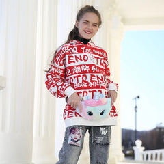 Girls Unicorn Plush Fanny Pack Crossbody Waist Bag for Kids Purses Handbags