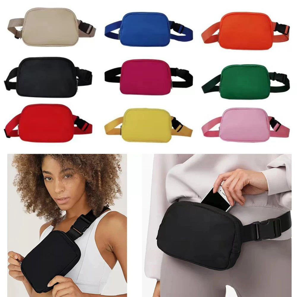 Women Waist Bag Nylon Fanny Pack Zipper Chest Bag Outdoor Sports Crossbody Bag