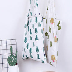 Pine Cactus Linen Bag Tote ECO Shopping Canvas Shoulder Bags