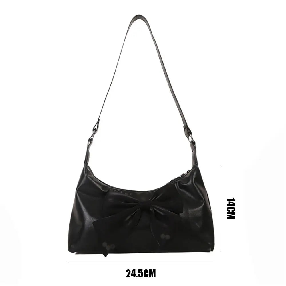 Sweet Bowknot PU Shoulder Bag For Women Female Handbags Purses