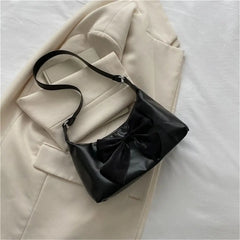 Sweet Bowknot PU Shoulder Bag For Women Female Handbags Purses