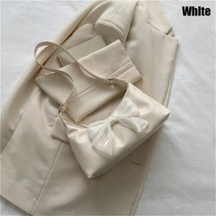 Sweet Bowknot PU Shoulder Bag For Women Female Handbags Purses