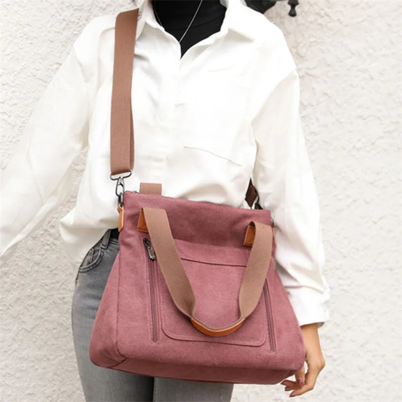 Women Canvas Shoulder Bag Shopping Bags Students Book Bag Handbags Tote