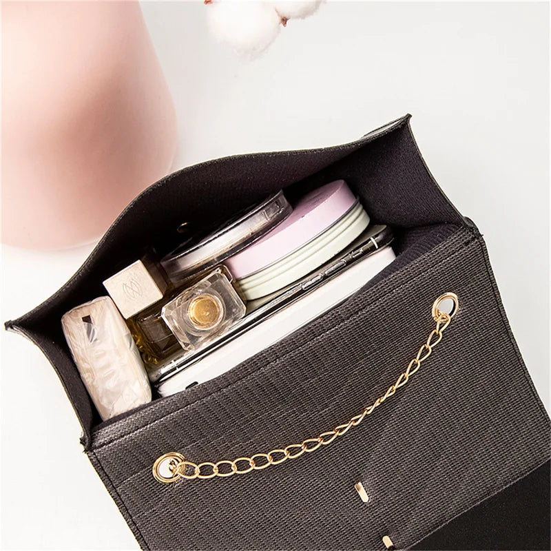 Women PU Leather Lingge Crossbody Bag Small Shoulder Bag
