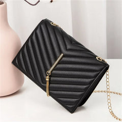 Women PU Leather Lingge Crossbody Bag Small Shoulder Bag