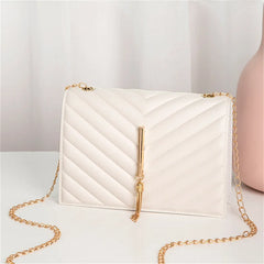 Women PU Leather Lingge Crossbody Bag Small Shoulder Bag