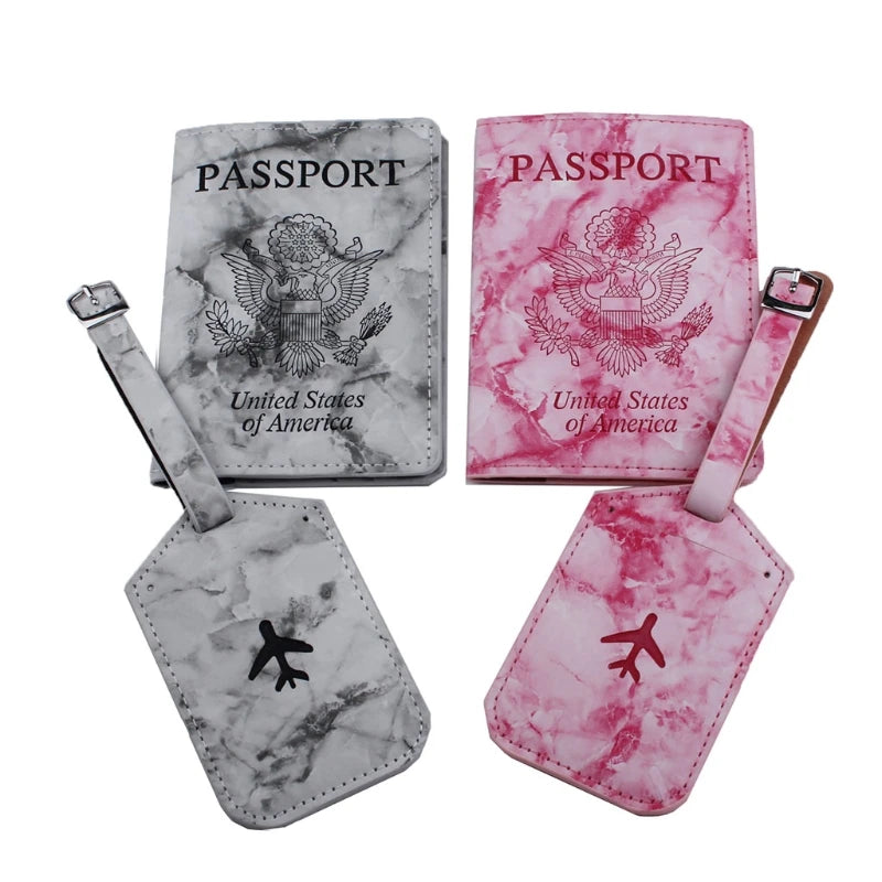 PU Leather Passport Holder Couples Honeymoon Travel Wallet Women Men