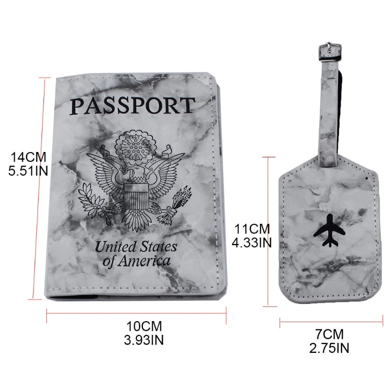 PU Leather Passport Holder Couples Honeymoon Travel Wallet Women Men