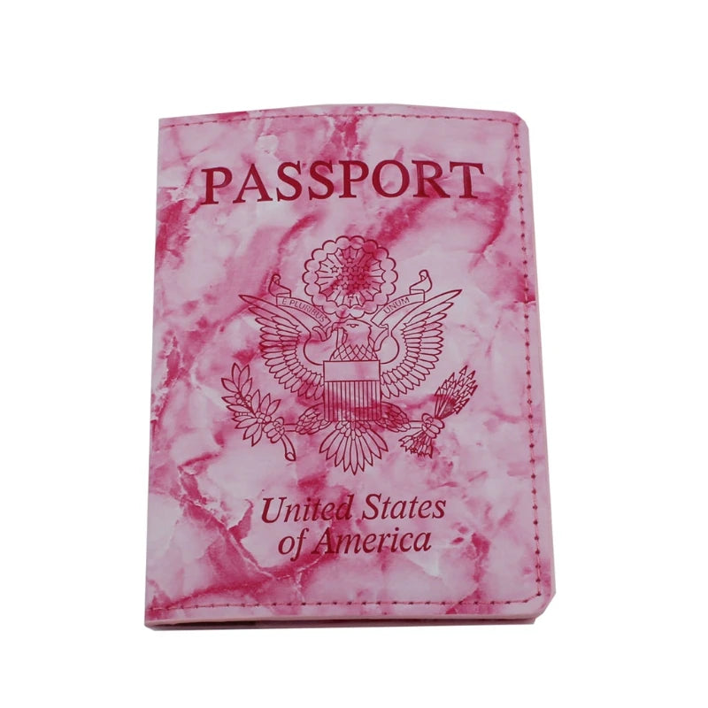 PU Leather Passport Holder Couples Honeymoon Travel Wallet Women Men