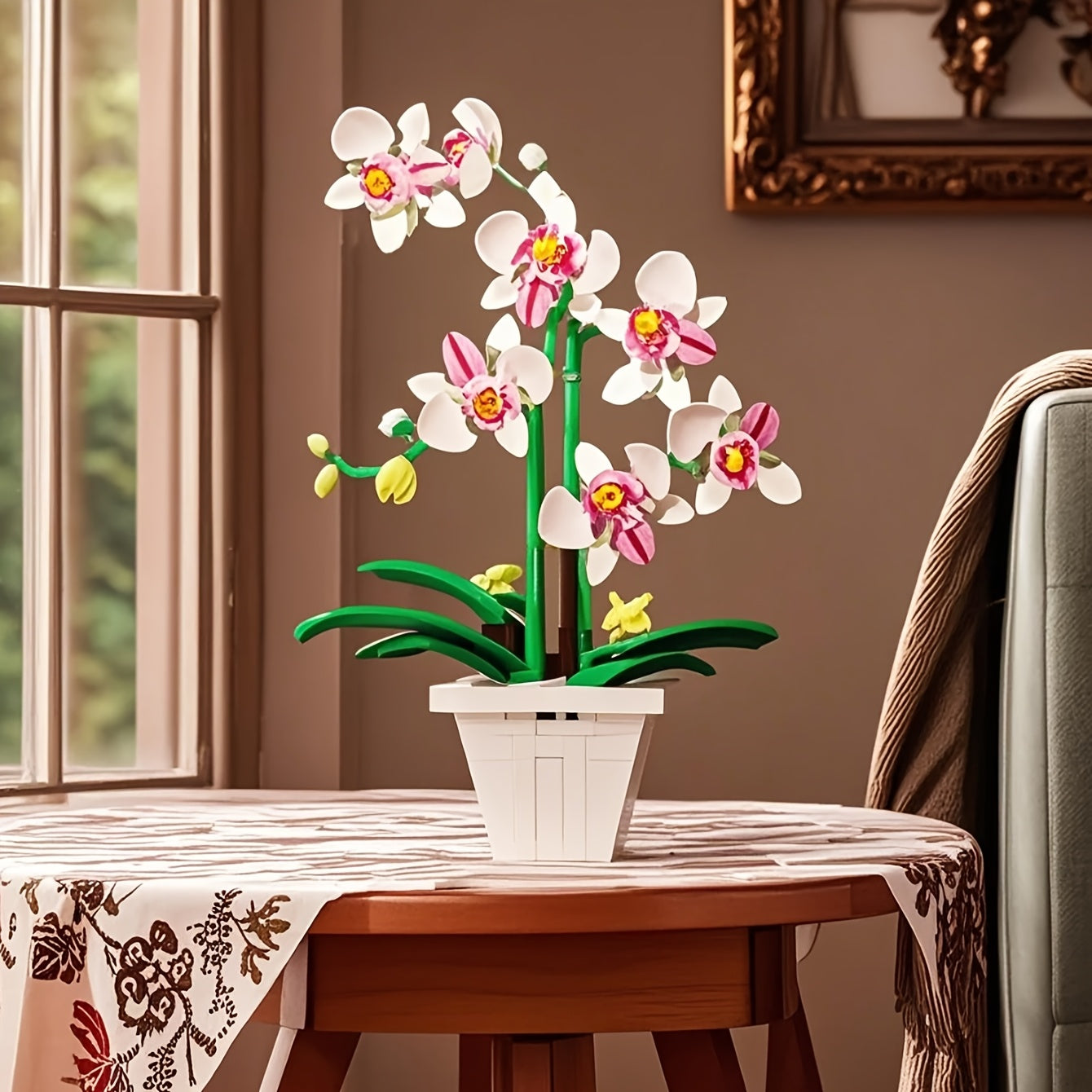 1000 Pieces Orchid Building Blocks Create Floral Landscape