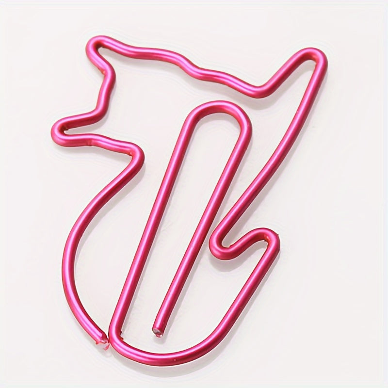 5pcs Colored Cat Paper Clip Animal Shaped Creative Curved Needle