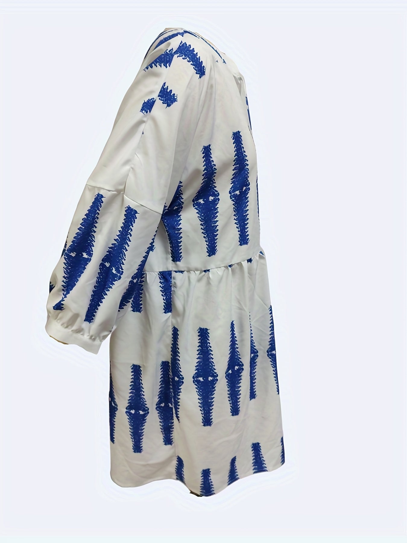 Geometric Print Tie Front Mini Dress