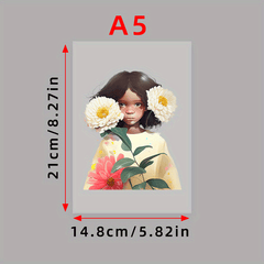 Flower Girl Iron On Transfer Stickers for Clothing Hats Bags DIY Crafts