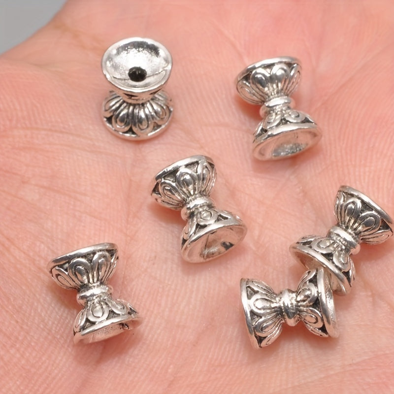 10pcs Antique Silver Lotus Bead Caps Spacer Beads for DIY Jewelry