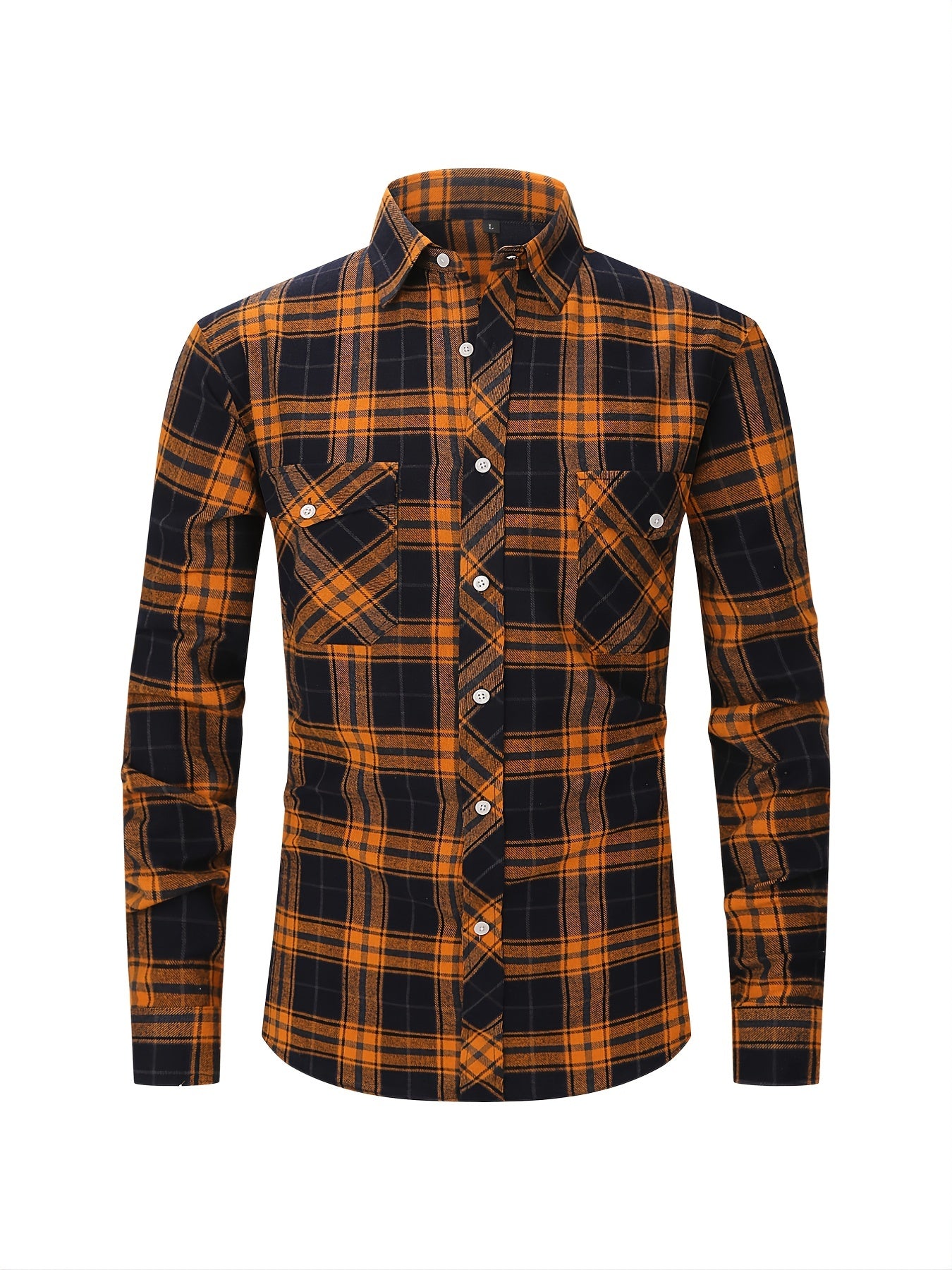 Men's Plaid Long Sleeve Button Down Shirt